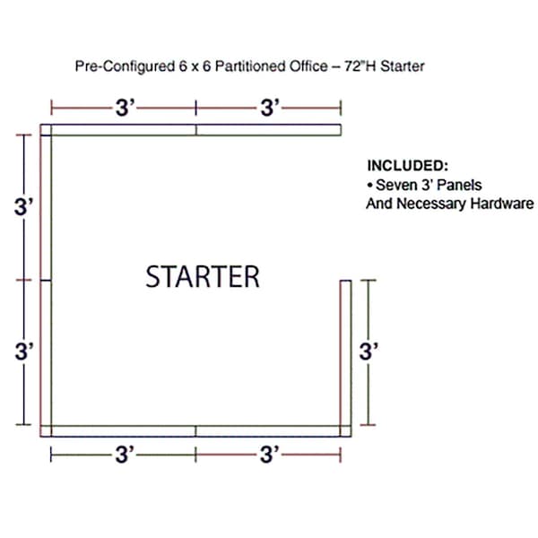 Interion By Global Industrial 72 in D X 72 in H, 72 in W X Fabric Panels / Wood Frame / Steel Connectors, Blue 236620BL - main